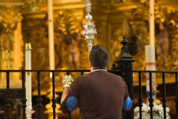 Virgem de El Rocio oração devota — Fotografia de Stock