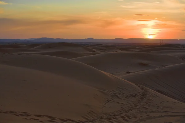 Pôr do sol Erg Chebbi — Fotografia de Stock