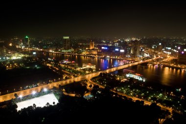 Panoramica di notte Cairo