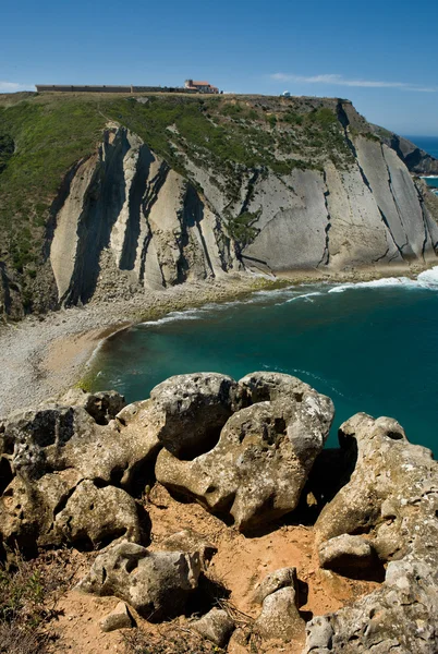 Cabo Espichel vista de falésias e santuário — Fotografia de Stock