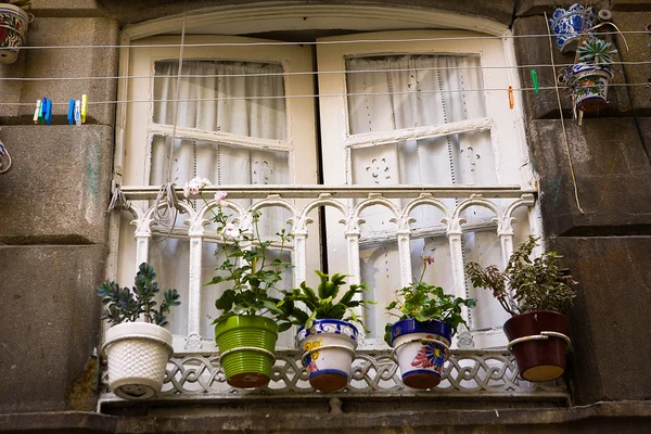 Stare okna vigo, Hiszpania — Zdjęcie stockowe