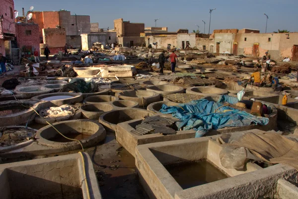 Garbarni w Marrakeszu — Zdjęcie stockowe