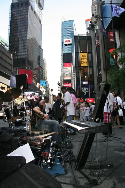 Times Square street musicians — Stock Photo, Image