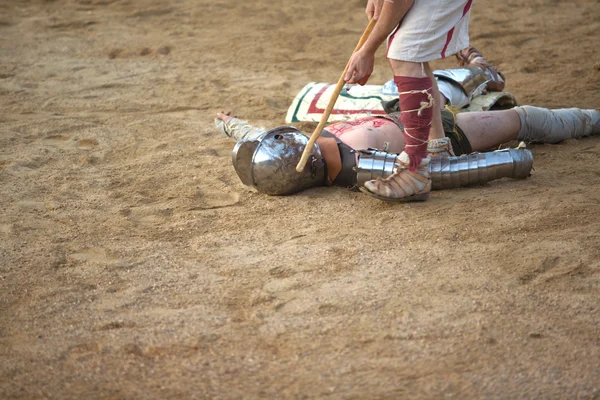 Gladiador de ecutor en tierra — Foto de Stock