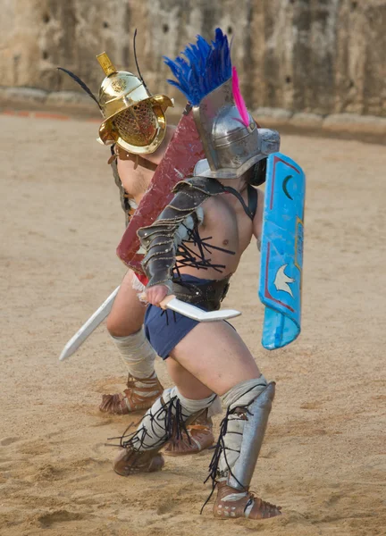 Gladiatoren geraten aneinander — Stockfoto