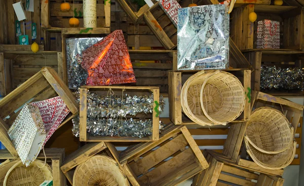 Rustic composition with Christmas Gifts — Stock Photo, Image