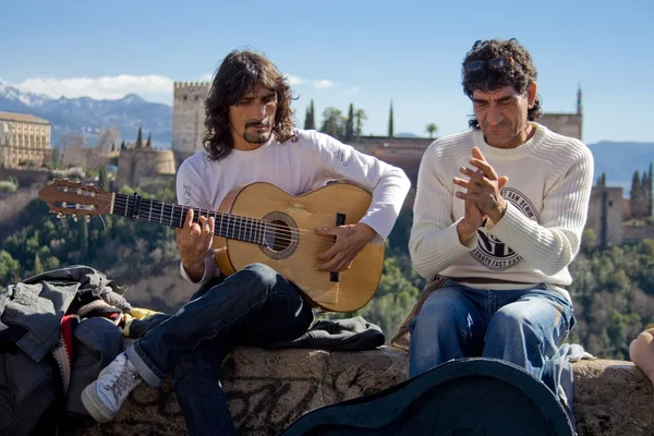 Flamenco utcai előadóművészek — Stock Fotó