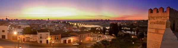 Badajoz panoramatický výhled při západu slunce — Stock fotografie