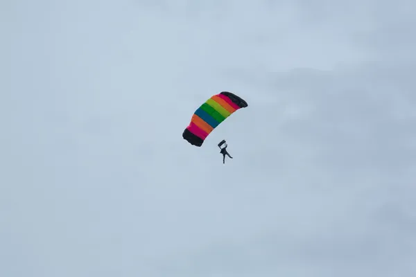 Skydiver with Parachute — Stock Photo, Image