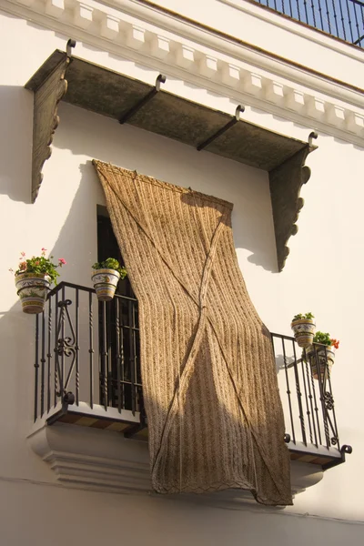 Balcony with esparto blind — Stock Photo, Image
