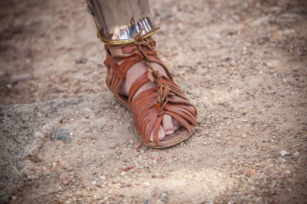 Roman legionary foot-soldier wearing a caliga. Reproduction