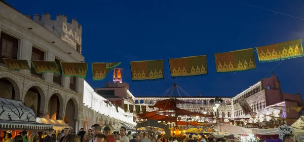 Badajoz Espanha Setembro 2017 Plaza Alta Cheia Visitantes Durante Festival — Fotografia de Stock