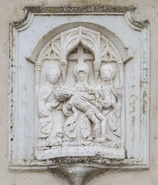 Kirche Santa Maria Del Mercado Alabaster Relief Stellt Christi Abstieg — Stockfoto