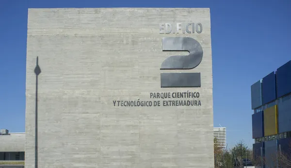 Badajoz Espagne Juin 2018 Panneau Parc Scientifique Technologique Estrémadure Badajoz — Photo