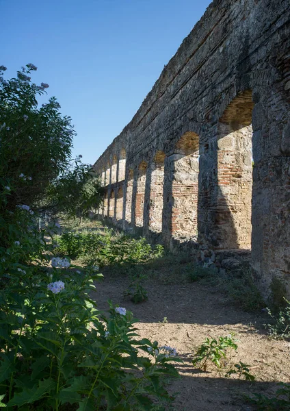 San Lazaro Aqueduto Restos Medievais Mérida Espanha Infraestrutura Que Trouxe — Fotografia de Stock