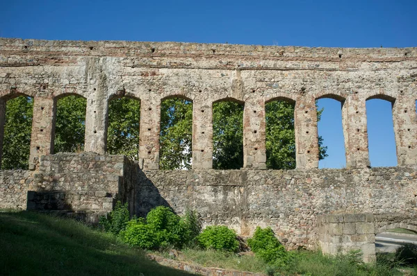 San Lazaro Aqueduto Restos Medievais Mérida Espanha Infraestrutura Que Trouxe — Fotografia de Stock