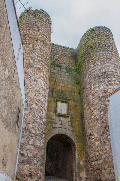 Valencia Gate Alburquerque Extremadura Espanha Trimestre Medieval — Fotografia de Stock