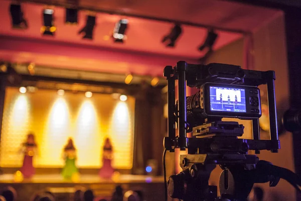 Digital Video Camera Recording Dance Show Warm Ambience — Stock Photo, Image