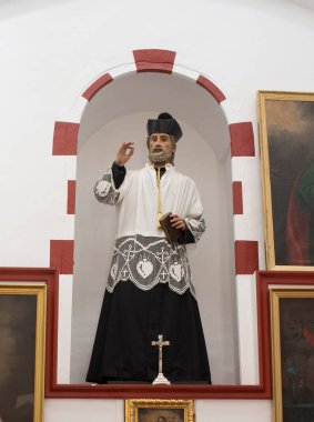 Aceuchal, İspanya - 29 Eylül 2021 San Felipe Neri inzivası, Aceuchal, Badajoz, Extremadura. Dünyaca ünlü Sarımsak kasabası
