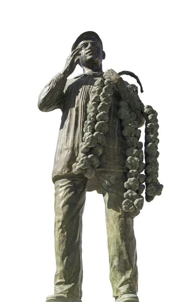 Aceuchal Ισπανία Σεπτεμβρίου 2021 Χάλκινο Άγαλμα Του Πωλητή Σκόρδου Από — Φωτογραφία Αρχείου