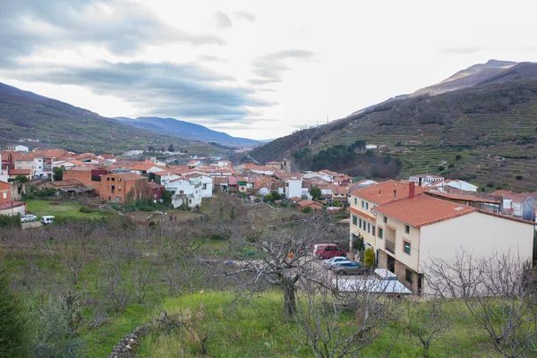 Cabezuela del Valle overview, Caceres, Extremadura, Spain. Declared a Site of Historic-Artistic interest
