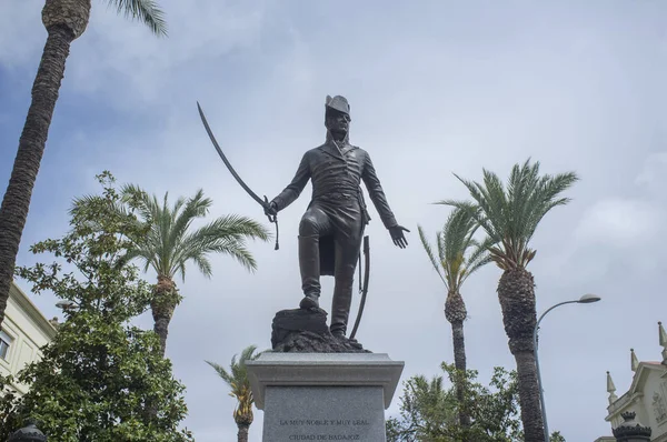 Badajoz Spain April 2019 General Menacho Sculpture Peninsular War Hero — Zdjęcie stockowe