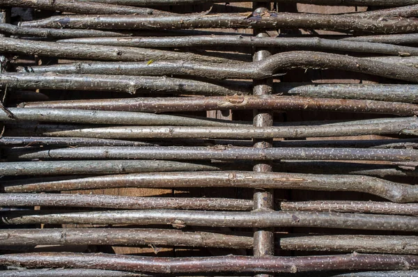 Ancient Woven Fence Detail Used Enclose Crops Livestock — Stok fotoğraf