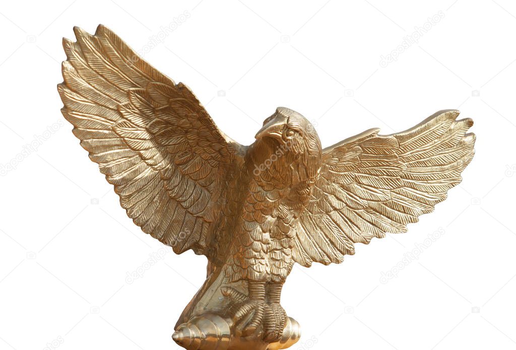 Aquila, eagle item used in ancient Rome as standard of a legion. Isolated over white background