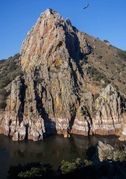 Salto Del Gitano Rockface 西班牙埃斯特雷马杜拉Caceres Monfrague国家公园 — 图库照片