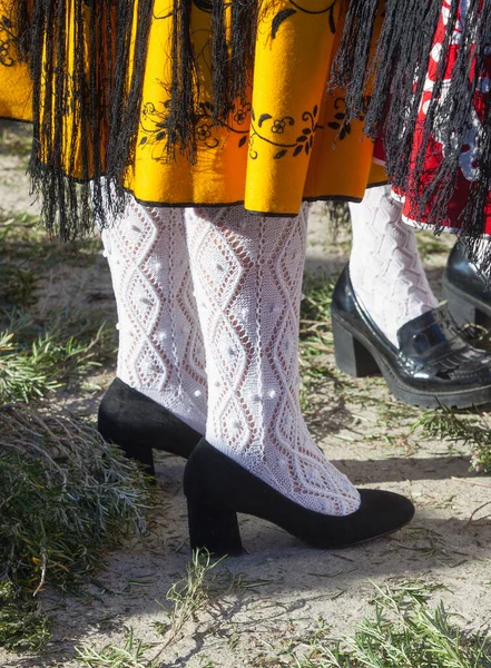 Cáceres España Enero 2022 Mujer Vestida Con Vestimenta Extremista Tradicional — Foto de Stock