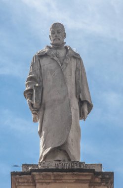 Seville, İspanya: 27 Eylül 2020: Benito Arias Montano, İspanyol asıllı oryantalist ve Antwerp Polyglot 'un editörü. San Telmo Sarayı, Seville, İspanya. Antonio Susillo tarafından yapıldı.