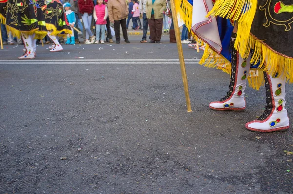 Badajoz Spain Feb 2018 San Roque Comparsas Parade Shoes Detail — Stock Photo, Image