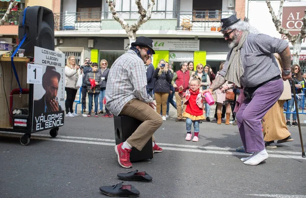 Badajoz Spanien Februar 2018 San Roque Parade Familie Sammenligninger Udfører - Stock-foto