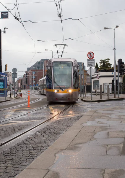 Dublin Irland Feb 2020 Luas Spårvagnsspårvägssystem Dublin Irland — Stockfoto