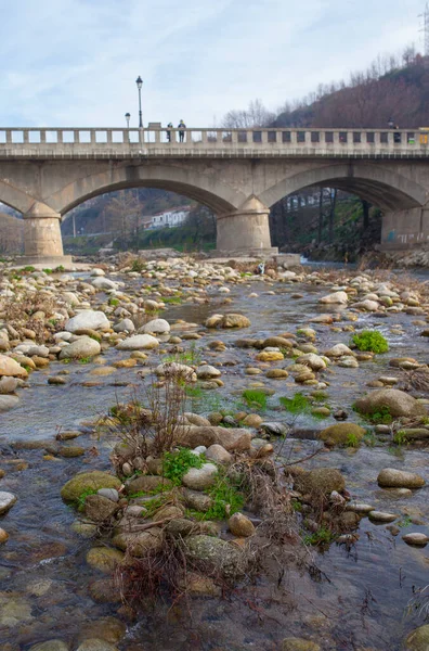 Navaconcejo Gamla Bro Puente Viejo Vintern Caceres Extremadura Spanien — Stockfoto
