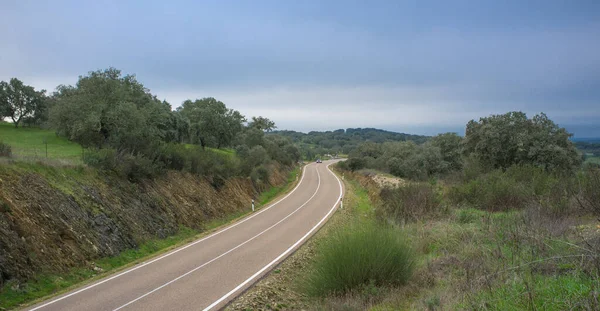 Droga Sierra San Pedro 303 Extremadura Hiszpania Zadeklarowana Jako Droga — Zdjęcie stockowe