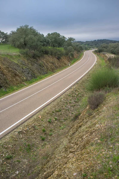 Sierra San Pedro Road 303 Extremadura Spain Declared High Scenic — Foto de Stock