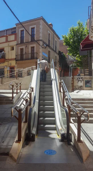 Caceres Spain May 21St 2021 Alzapiernas Scalator Caceres Downtown Extremadura — Zdjęcie stockowe