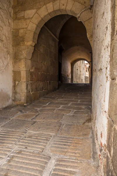 Markýz Paláce Mirabel Plasencii Středověká Ulice Starém Městě Caceres Extremadura — Stock fotografie