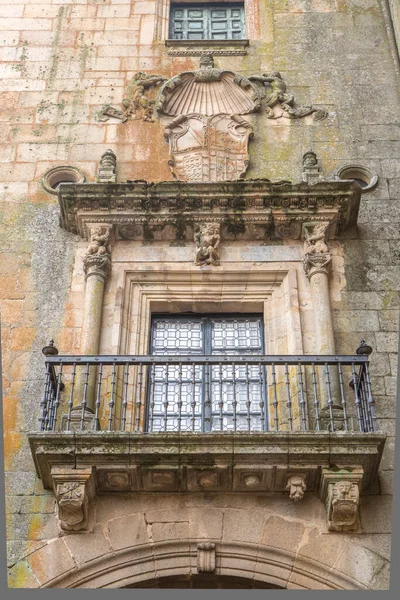Mirabel Sarayı Nın Plateresk Balkonunun Markisi Plasencia Spanya Old Town — Stok fotoğraf