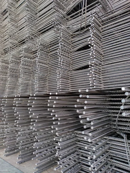 Reinforcing Bars Framework Armored Concrete Construction Layers Stacked Stowed Transport — Stockfoto