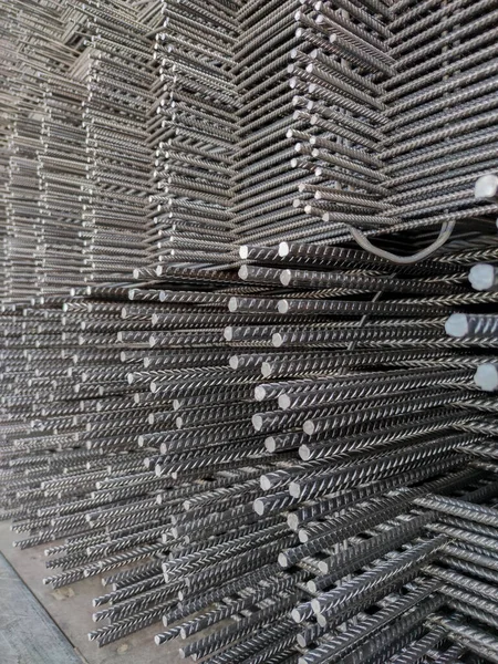 Reinforcing Bars Framework Armored Concrete Construction Layers Stacked Stowed Transport — Foto Stock