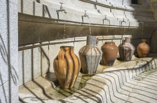 Concepcion Square Historical Fountain First Piped Water Caceres Extremadura Spain - Stock-foto