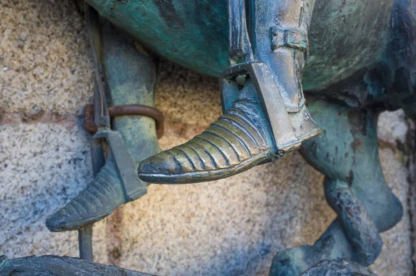 Feet Stirrup Saint George Bronze Sculpture Caceres Spain — Stock Photo, Image