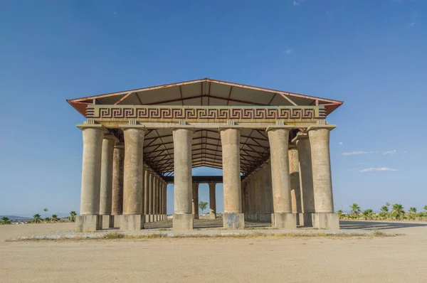 Parthenon Replica Built Recycled Building Materials Don Benito Badajoz Spain — Foto Stock