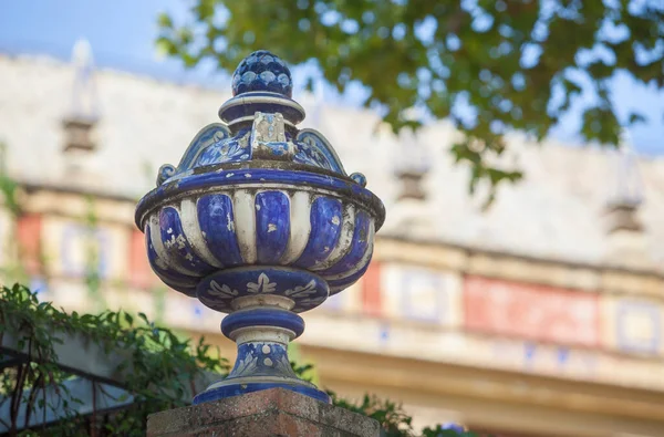 Colored Ceramic Top Vase Close Palace San Telmo Seville Andalusia — Stock Photo, Image