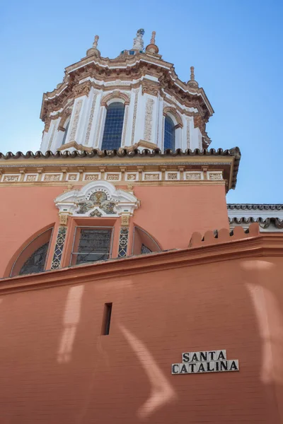 Фонарь Крыше Церкви Санта Каталина Севилья Испания Район Санта Крус — стоковое фото