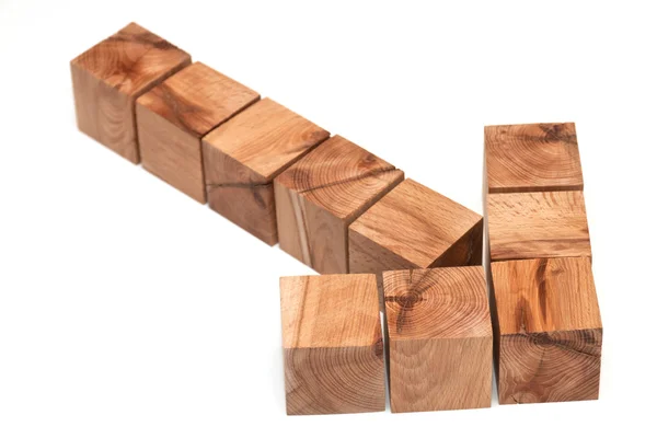 Arrow from wooden blocks — Stock Photo, Image