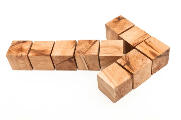 Arrow from wooden blocks — Stock Photo, Image