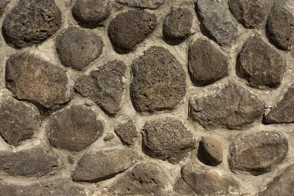 Wall Built Large Cobblestone — Stockfoto